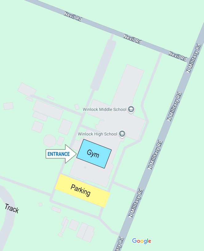 Map of Winlock High School gym