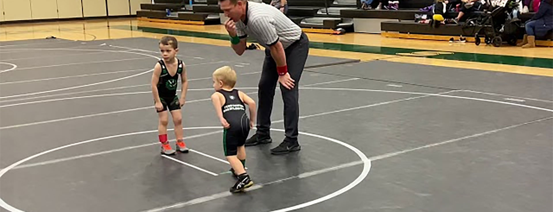 two young wrestlers about to wrestle